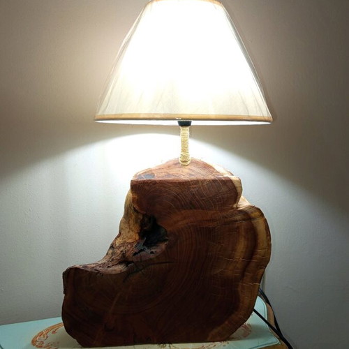 Handmade Table Lamp from Wild Mulberry Wood like new