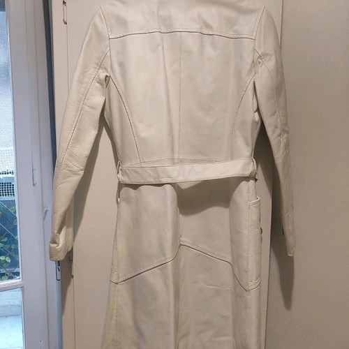 BSB leather coat white like new, size S