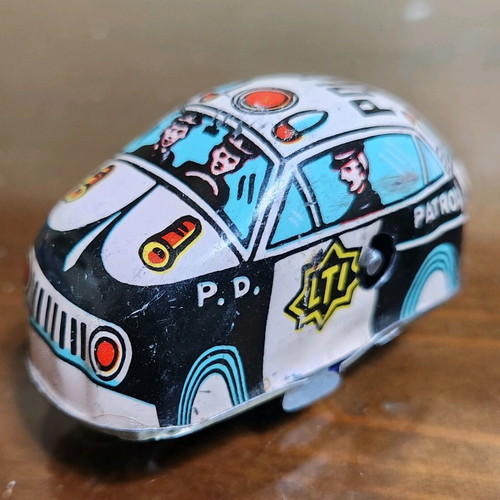 Metal wind-up police car Lucky Toy used (1999)