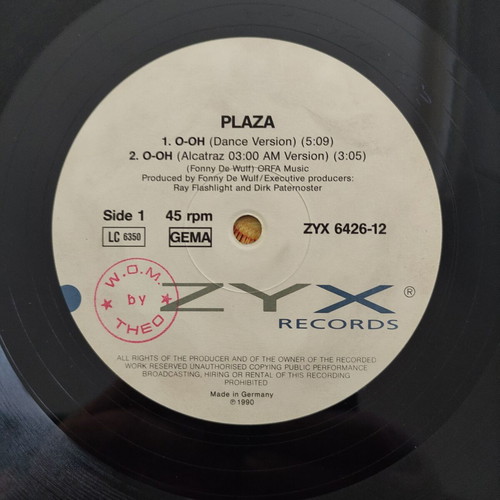 Plaza O Oh Vinyl Maxi Single 12'' 1990 used, electronic music