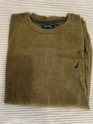 Nautica men's sweater XXL like new, khaki cotton