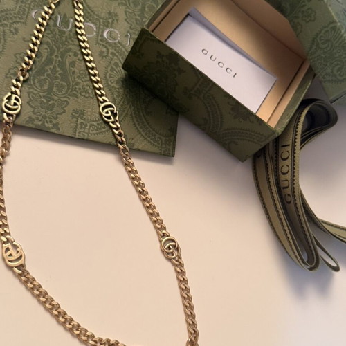Gucci Interlocking G Gold-Tone Chain Necklace new with box