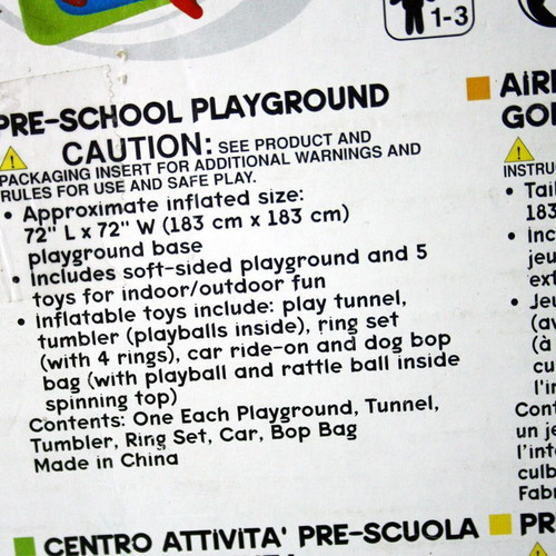 Vintage 2001 Large Inflatable Playset 183x183cm Intex new
