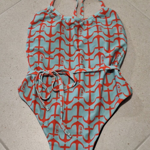 Chic Mess One-Piece Swimsuit brand new with tags, light blue anchor print