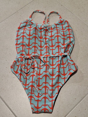 Chic Mess One-Piece Swimsuit brand new with tags, light blue anchor print