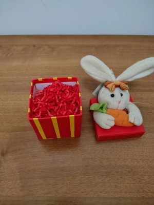 Paper gift box new with plush bunny