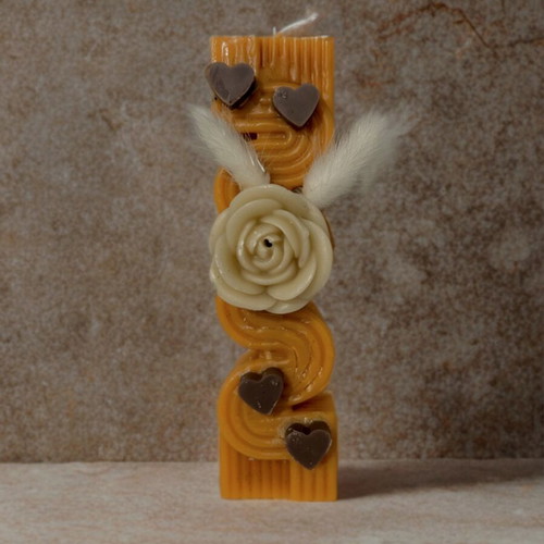 Easter candle 3D with flower and hearts new