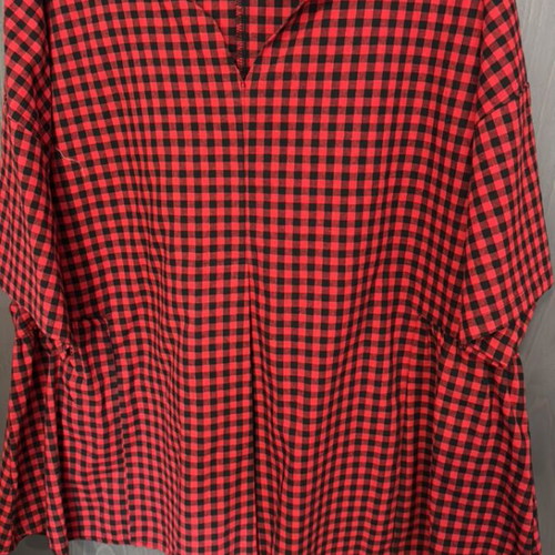 Zakcret checked blouse red large size new 5XL