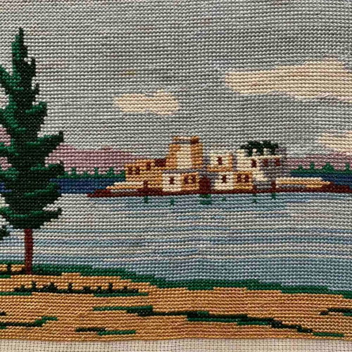 Handmade textile embroidery artwork