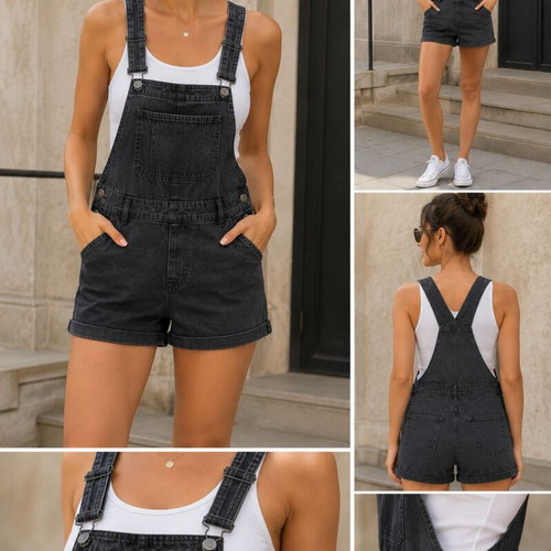 Reserved women's black jumpsuit like new, size 36, cotton