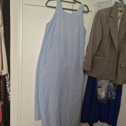 Maxi dress XL like new, white and blue