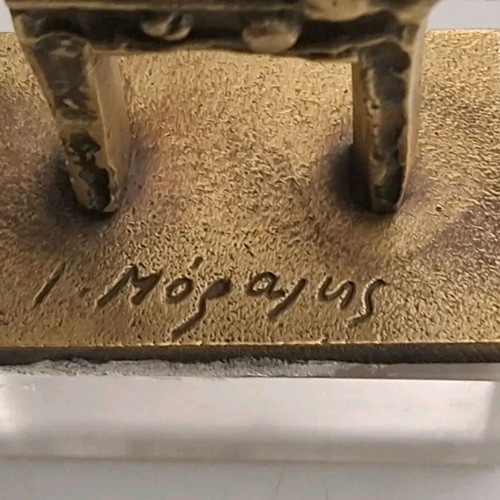 Brass sculpture by I. Moralis Angel like new