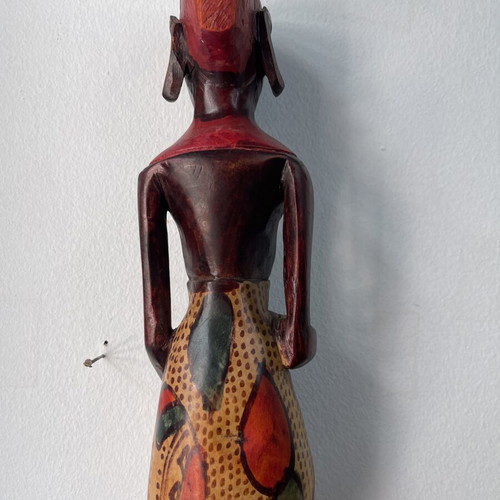 Vintage African wooden statues set of 2, handcrafted, used