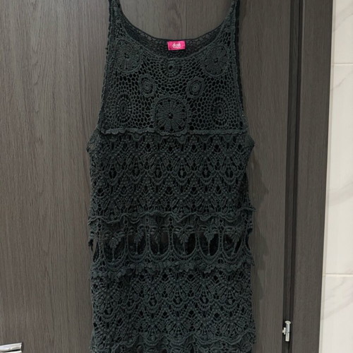 Favela perforated blouse-dress like new, black, size M