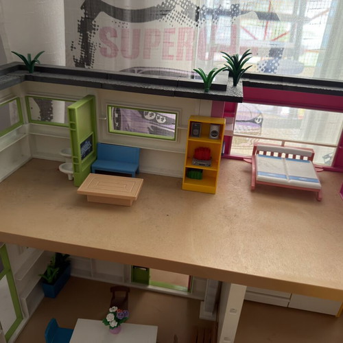 Playmobil house used with furniture and extra pool