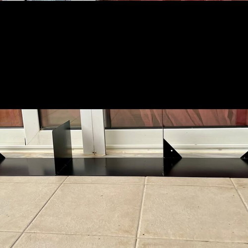 Handmade metal wall shelf like new, black, 127 cm width