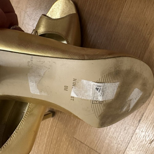 Nine West Women's Leather Gold Sandals