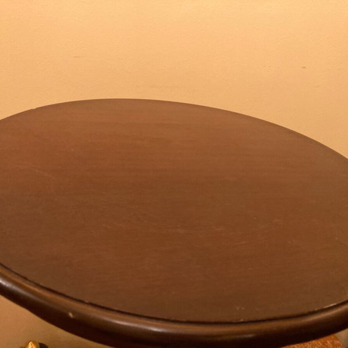Wooden round coffee table used, mahogany