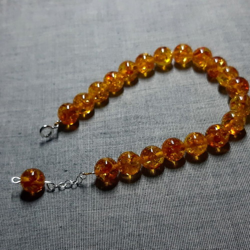 Anatoli bracelet with natural honey amber and silver 925 new handmade