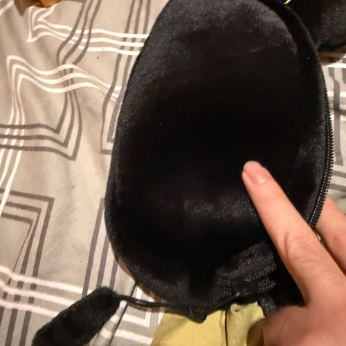 Black Cat pouch cosmetic case like new with plush gift