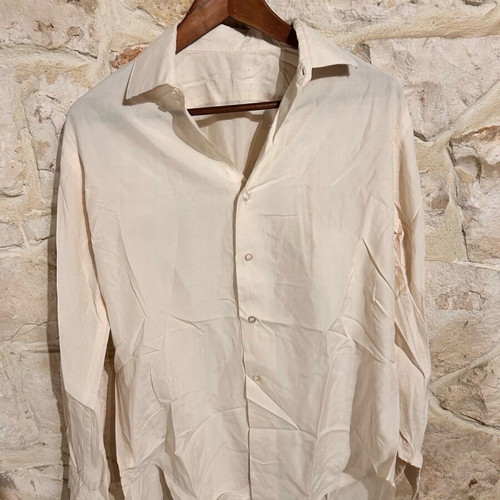 Off White Textured Button Down Shirt, Women’s XL