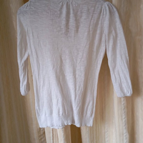 Naf Naf cardigan used, white, thin knit, 3/4 sleeve