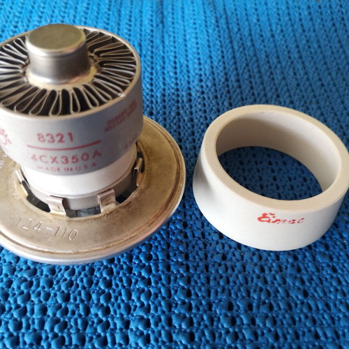 Eimac 4cx350A tubes with Johnson base and ceramic chimney, one new