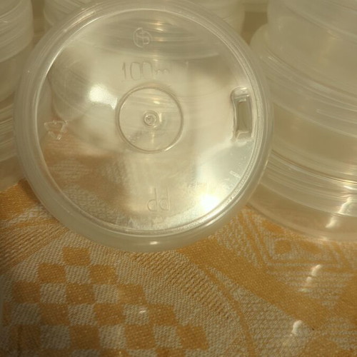 Plastic transparent jars 100ml new, pack of 100 made of polypropylene