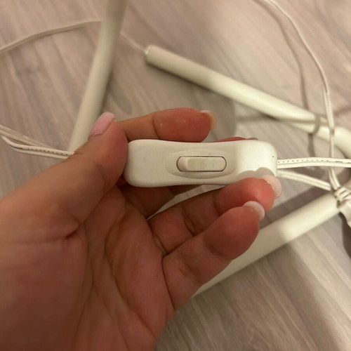 Minimalist white lamp with USB port used