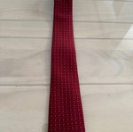 Pagoni silk tie new, red with subtle pattern
