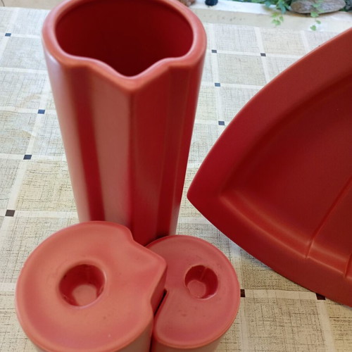 Art et Lumiere Imagination 4-piece set: plate, vase, candle holders