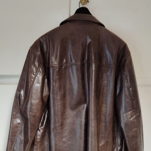 Navy & Green Italia men's brown leather jacket like new size L-XL