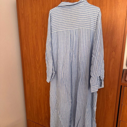 ZARA Striped Midi/Maxi Dress With Belt Like New, XXL