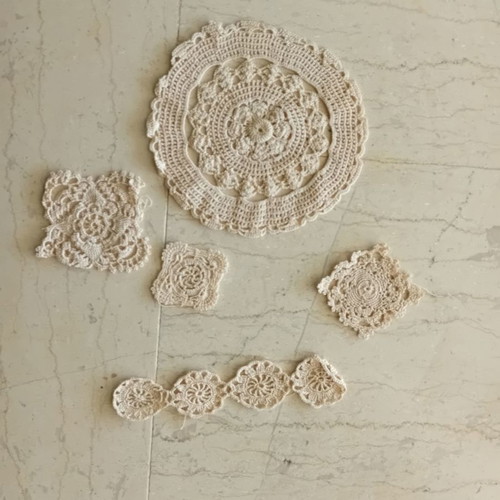 Grandma's vintage crochet handiwork from chest