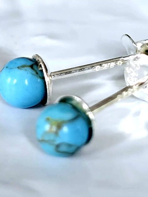 Silver 925 Earrings with Turquoise New