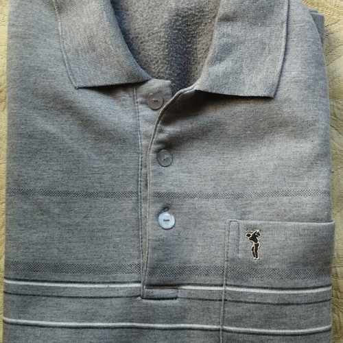 Set of 3 long-sleeve polo shirts size M like new, blue and grey