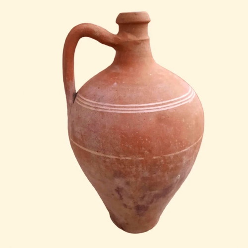 Authentic Refugee Clay Botza 1920 Kavala used, handmade red clay