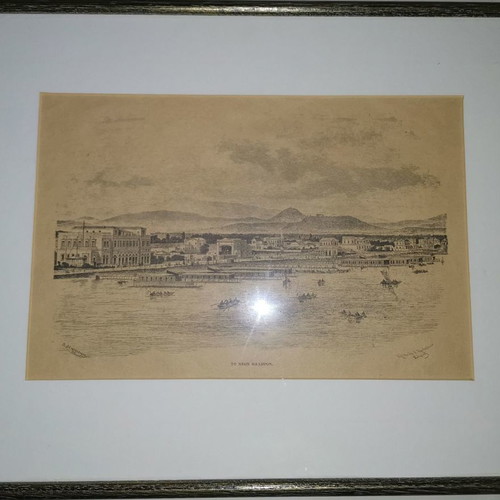 Rare engravings used, set of 2, Phloisvos and Olympieion columns