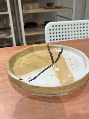 Ceramic serving platter handmade new