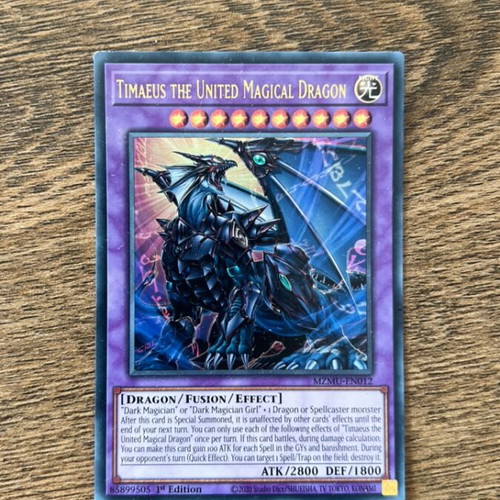 Timaeus the United Magical Dragon Yu-Gi-Oh! card new, Ultra Rare Maze of Muertos