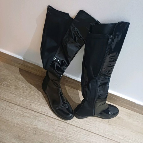 Migato boots black patent leather and fabric size 37 like new