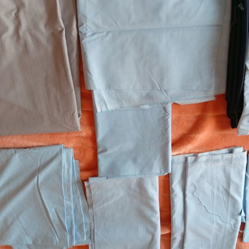 Fabric pack new, 7 blue and 1 grey for shirts or other uses