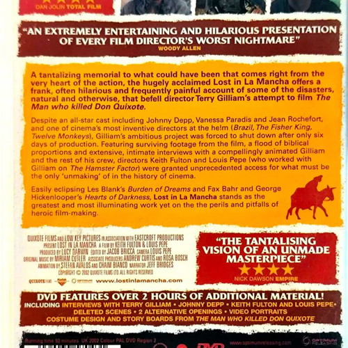 Lost in La Mancha DVD used documentary without subtitles