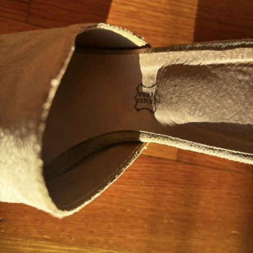 Nude suede mules with leather insole size 38