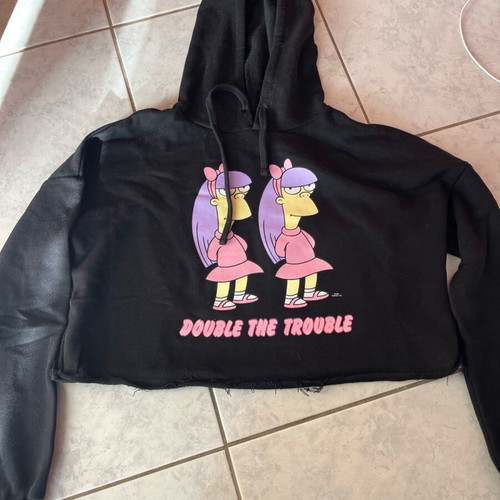 Simpans cropped sweatshirt Bershka used size XS black
