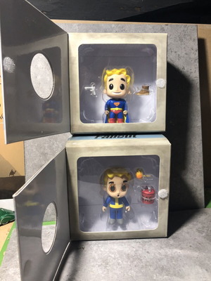 Funko Fallout Vault Boy Toughness and Pyromaniac figures, new