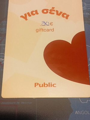 Public gift card new, value 30 euros