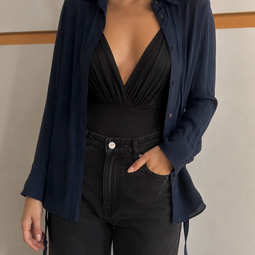 G-Star Raw shirt dark blue with waist tie like new