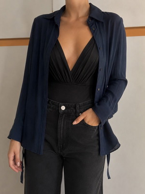 G-Star Raw shirt dark blue with waist tie like new