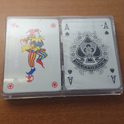 Set of two playing cards in plastic case like new